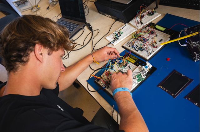 photo of belle working on his project